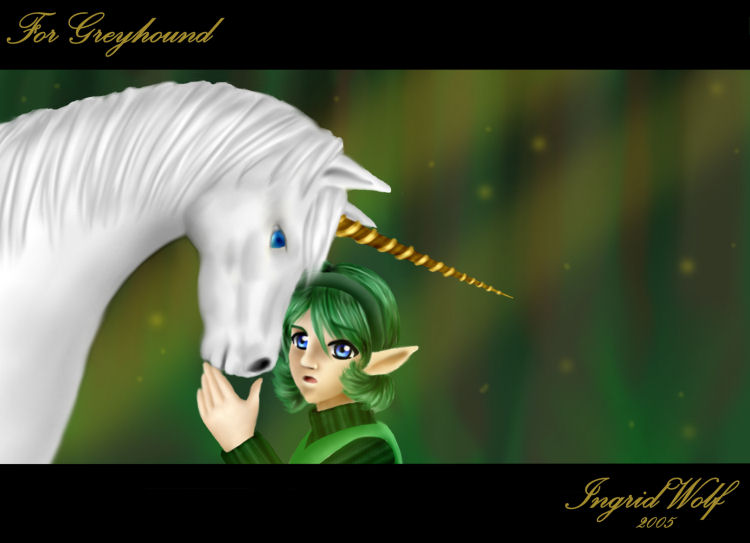 Saria and a Unicorn by Ingie