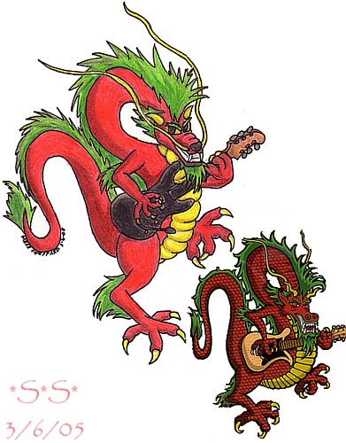 Guitar Dragon by InkHeart