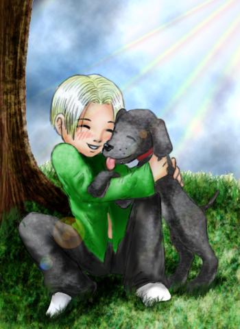 Draco and his puppy by Insidehecried