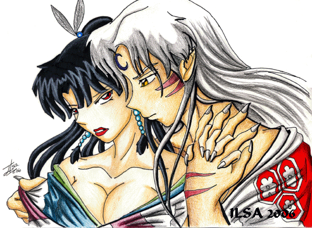 Sesshy and Kagura by InuIrusa-chan282