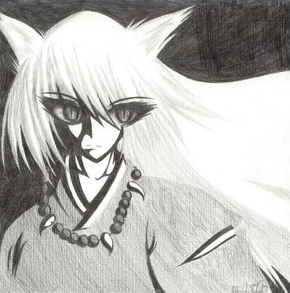+Inuyasha, black and white+ by Inugirl10