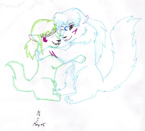 Wolf huggles 2 ( Art Trade) by Inuyasha1970