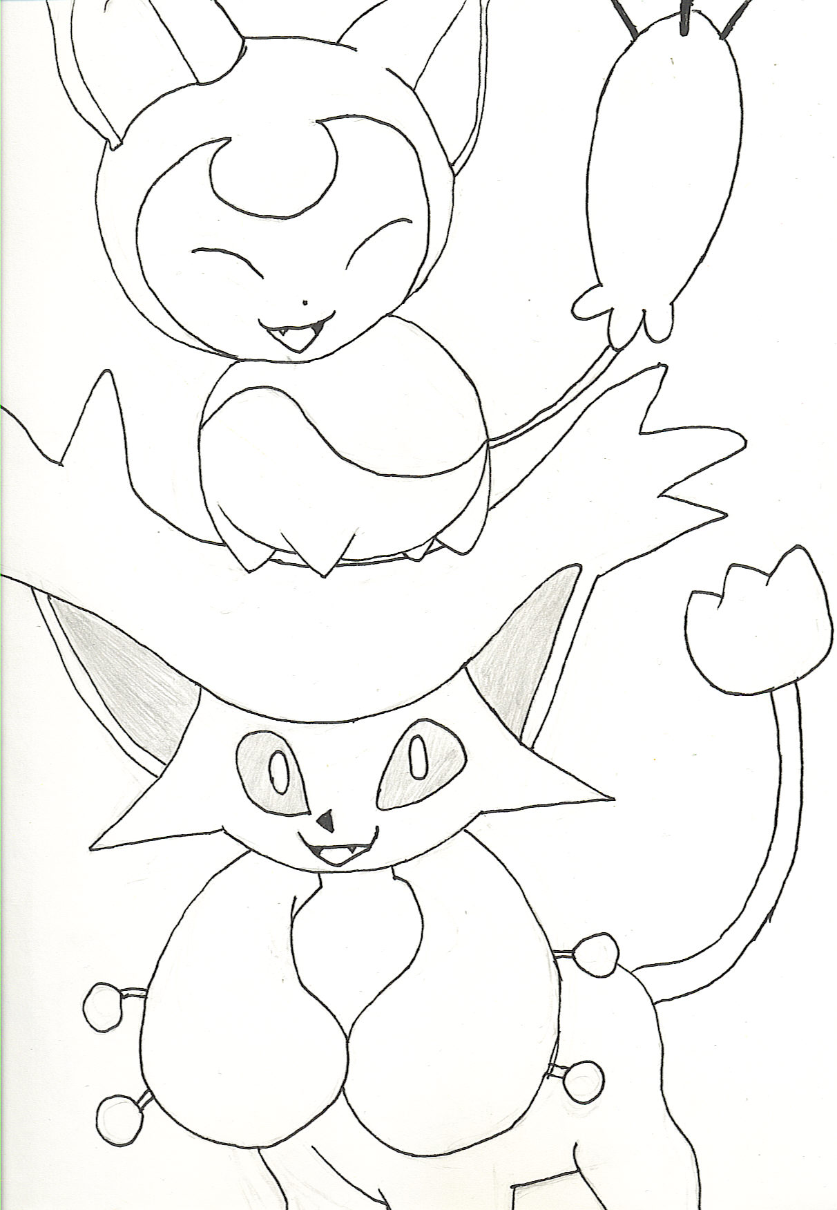 Skitty and Delcatty by Inuyasha_one