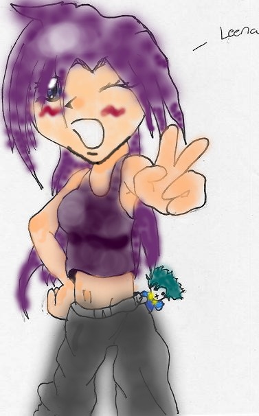 Leena and her spike plushie by Inuyashas_Sister_Ishu