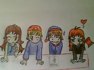 Me, Jesse, Chester, and evil Ammy by InvaderAmmy00