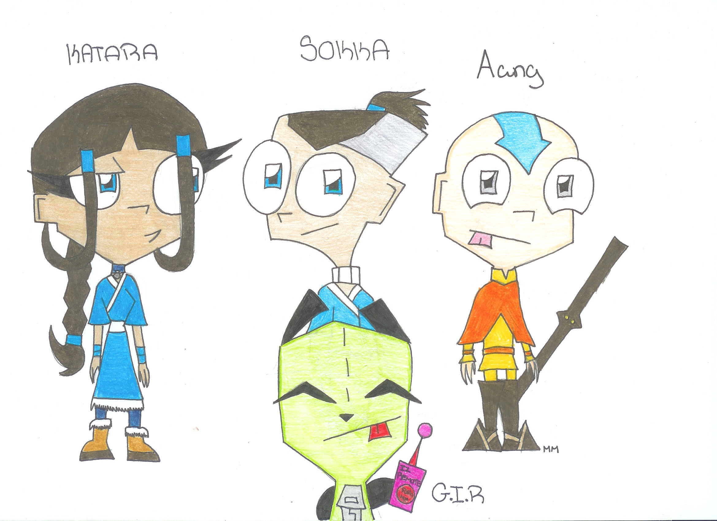 The Avatar Crew...................Invader Zim style???!!! by InvaderAvatarTitan13