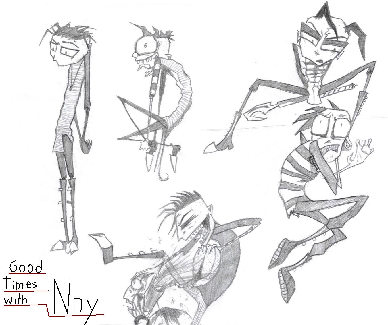 Nny sketches by InvaderDIV