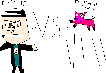 Dib vs. pig by InvaderGrace