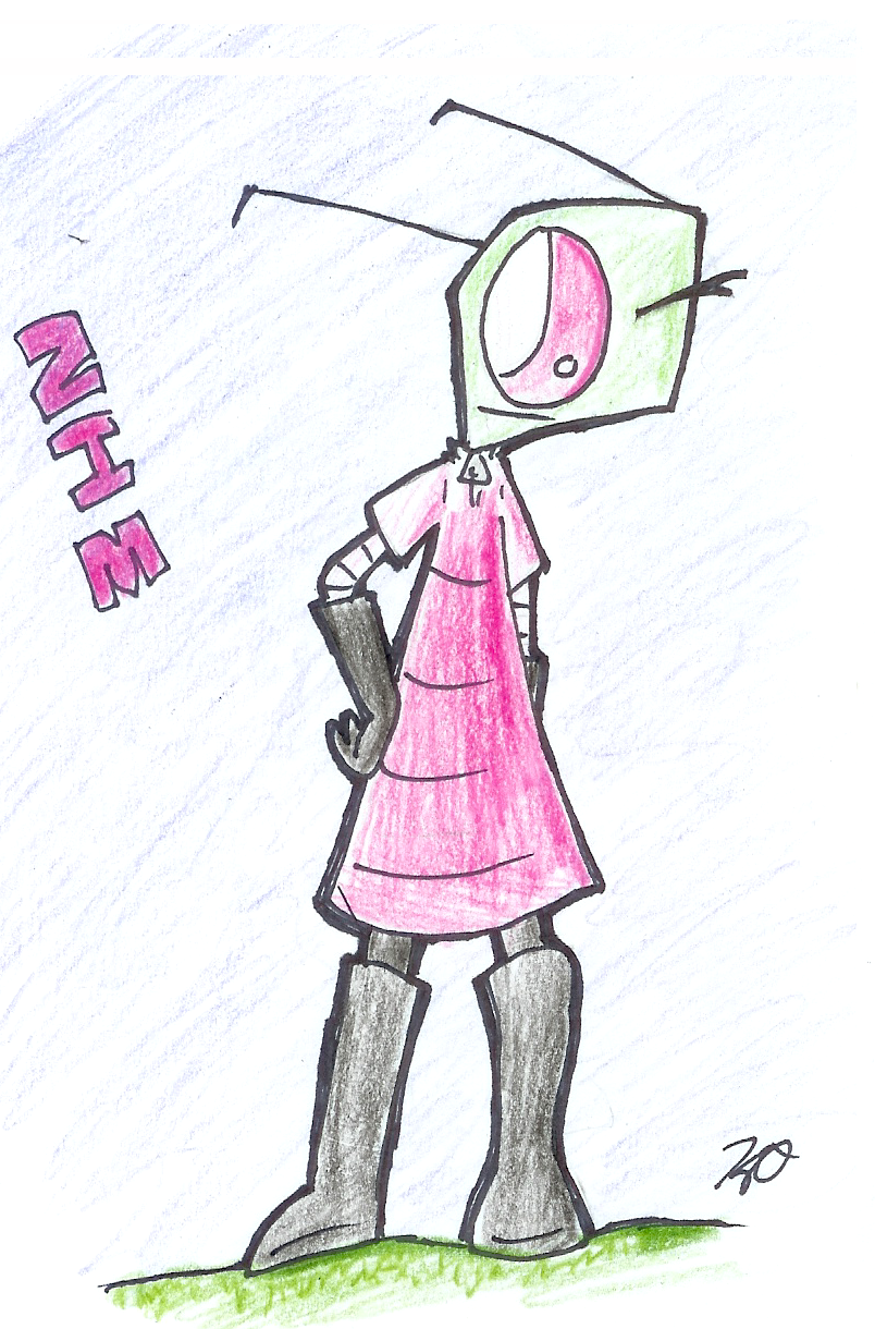 Zim. (My first drawn thing!) by InvaderKylie