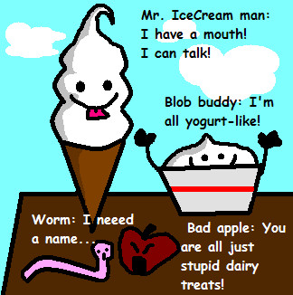 Mr. IceCream Man can talk! by InvaderKylie