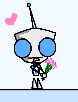 GIR WITH FLOWERS!!! ^^ by InvaderKylie