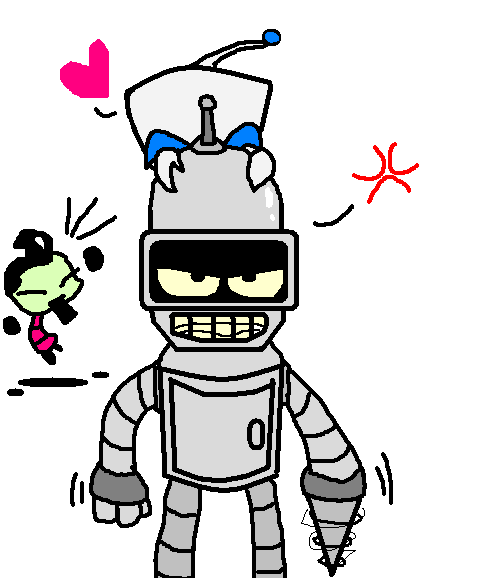 Gir and Bender (Request) by InvaderKylie