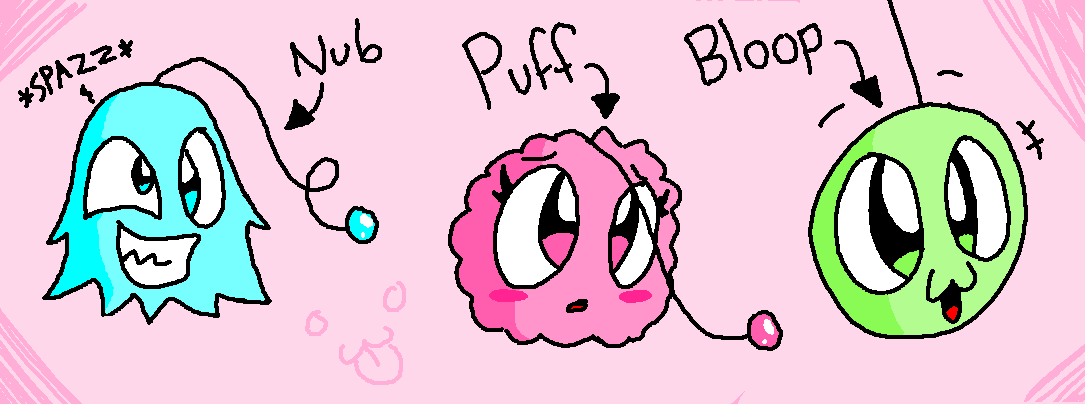 Puffz adoption Nub, Puff, and Bloop by InvaderKylie
