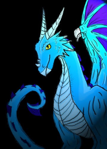 Blue dragon by InvaderPrism