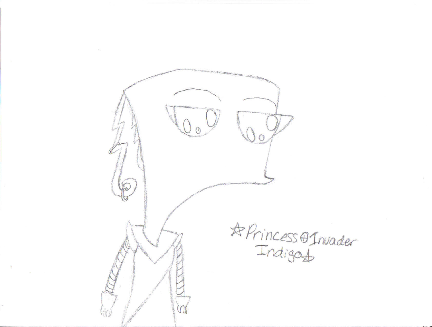 Indigo - Irken form #1 (Omg first try) by InvaderShan