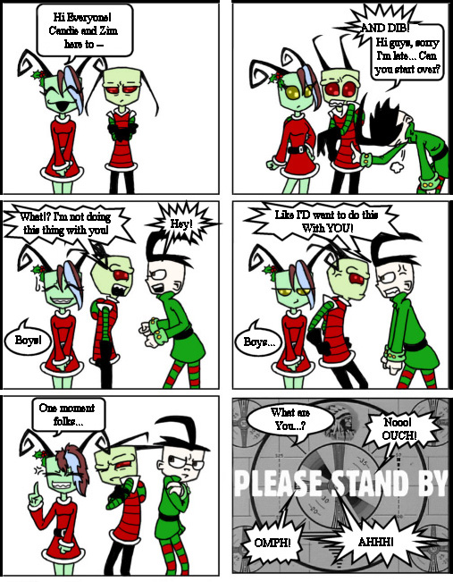 Zim Christmas Greeting, Page 1 of 2 by Invader_Candie