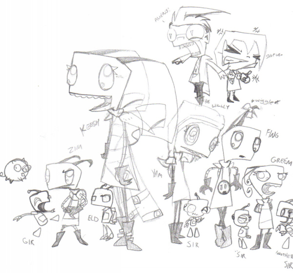 Group Shot(uncolored) by Invader_Keesh