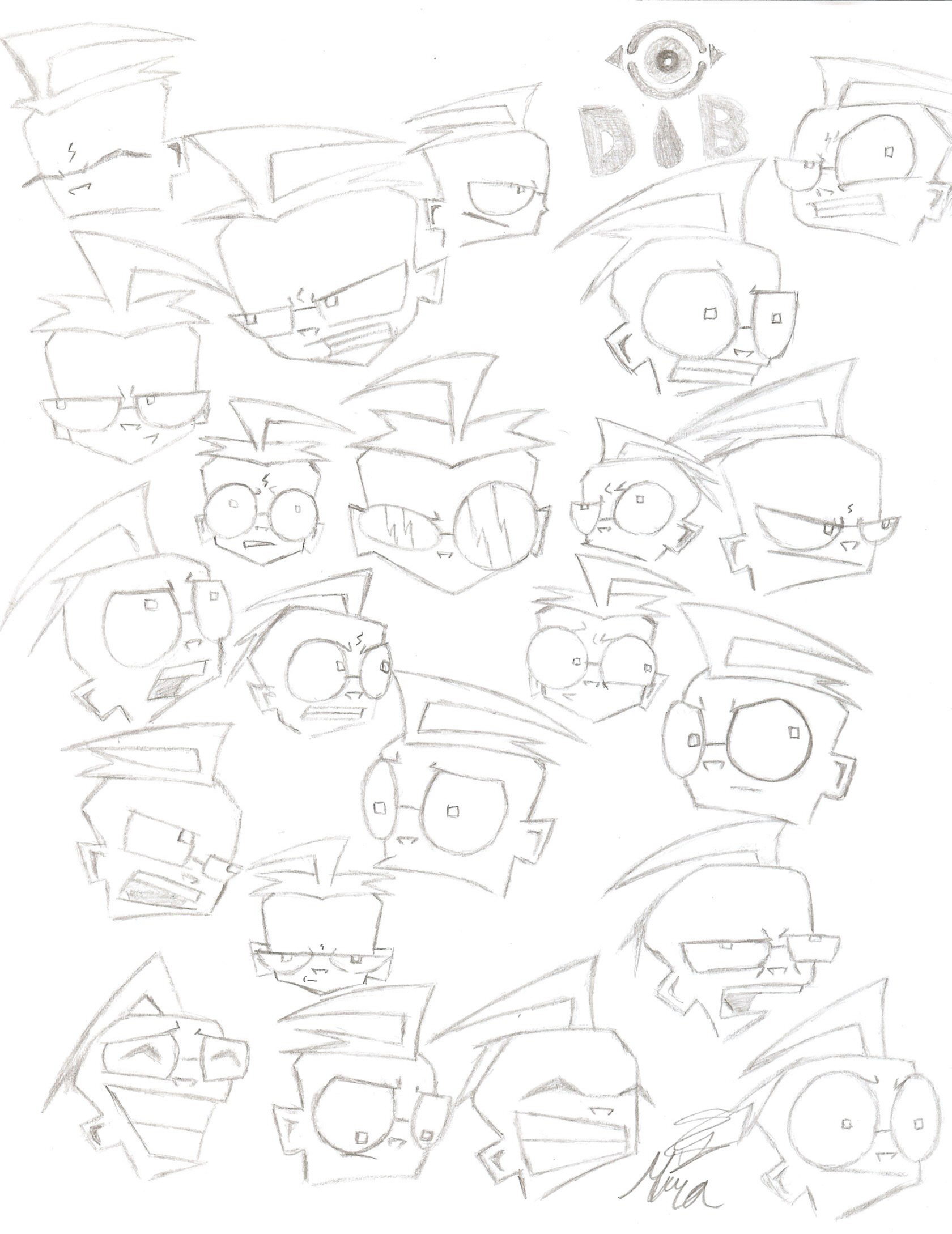 Lots of Dib heads.... by Invader_Mira