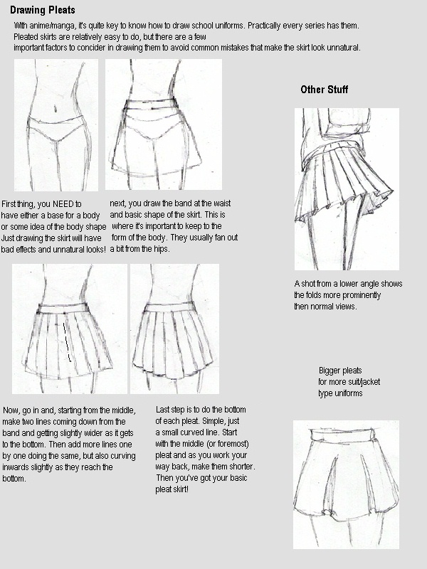 Drawing Tutorial Pleated Skirts by IsaChan_ArtStudio Fanart Central