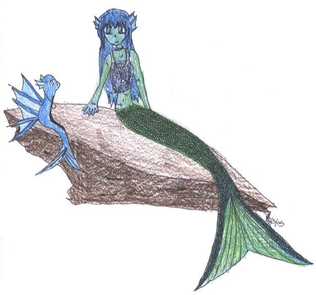 Mermaid and dragon colored by Isis_lily_rose