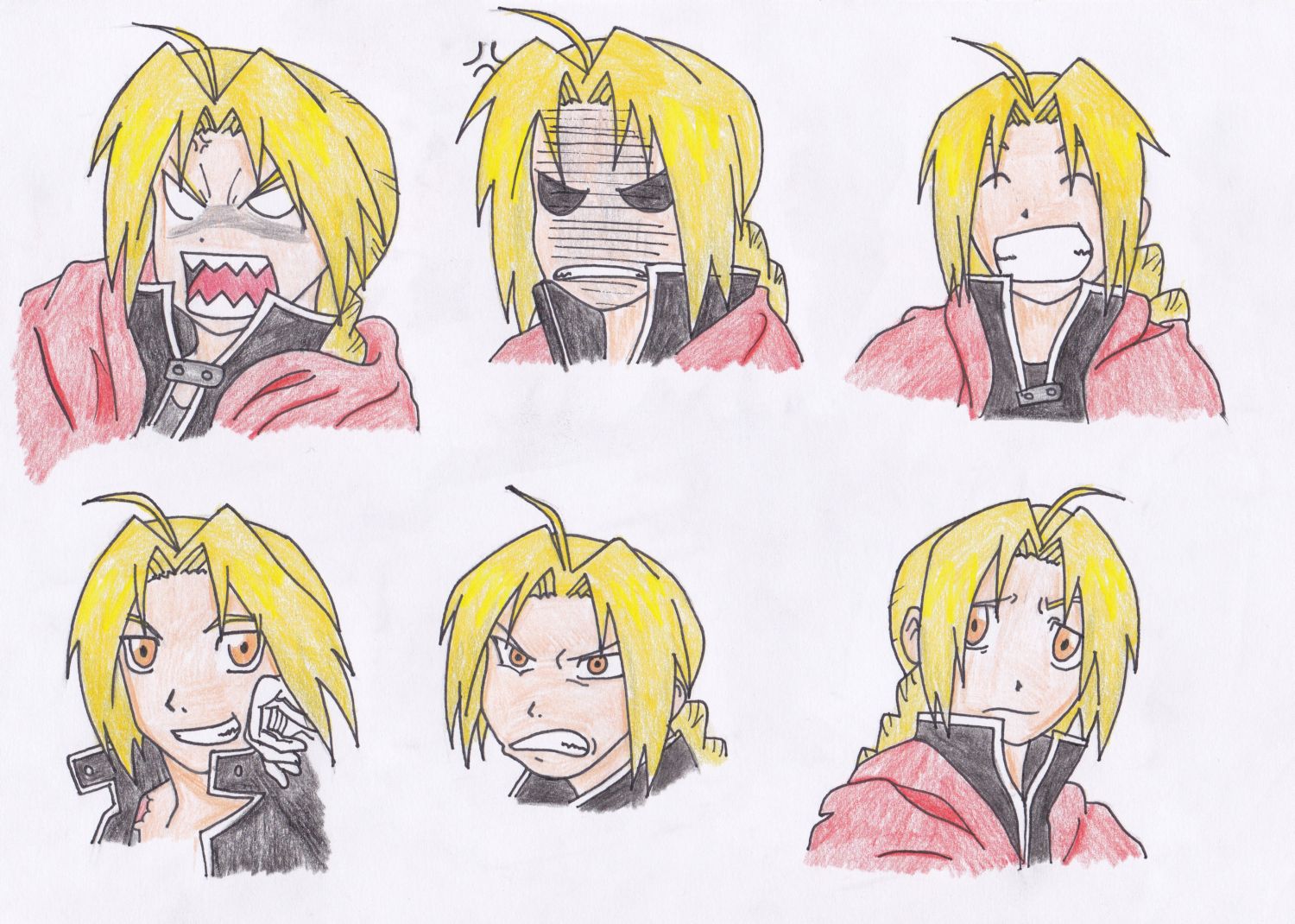 Edward faces 2 colored by Iskeanime16