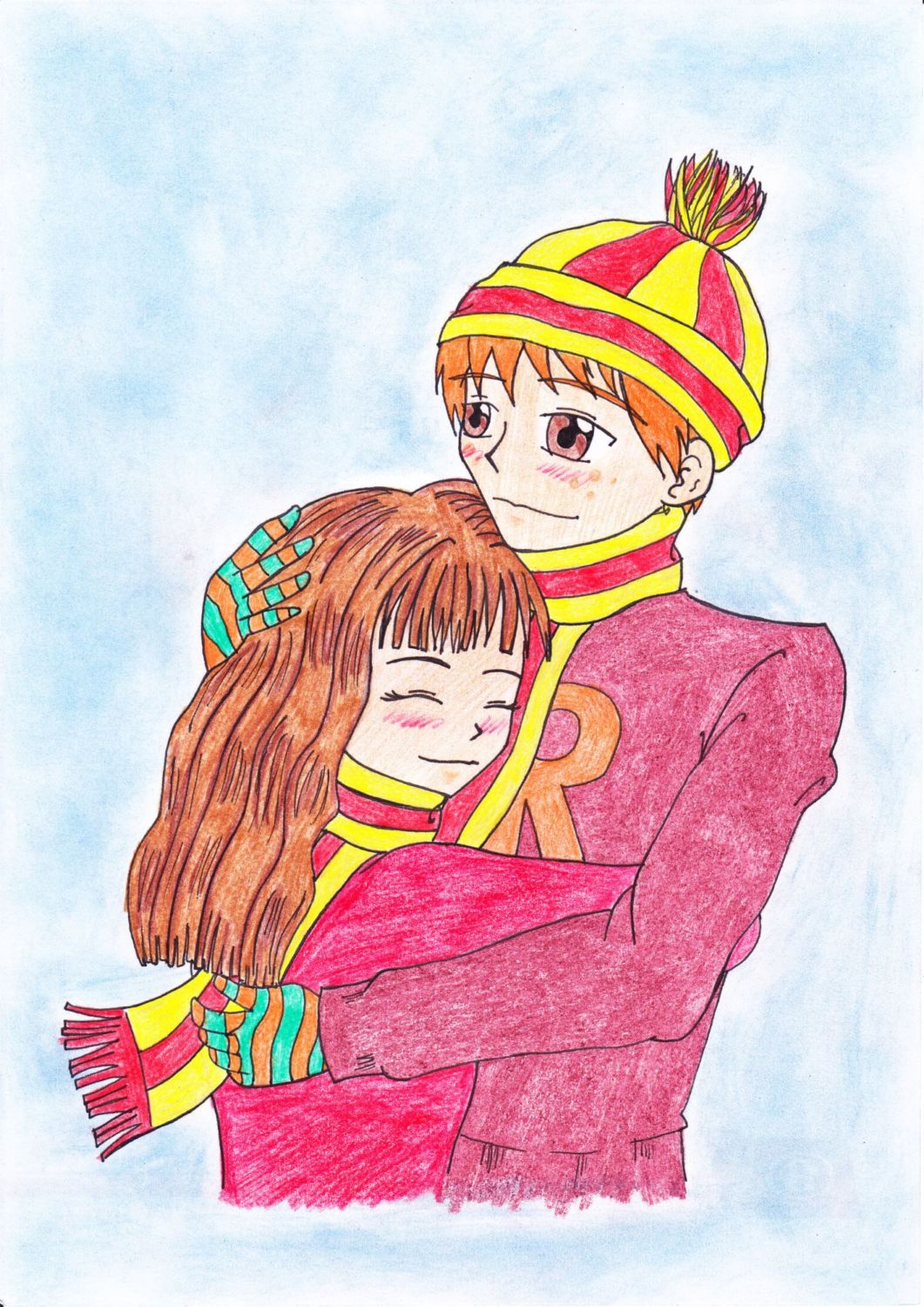Hermoine and Ron by Iskeanime16