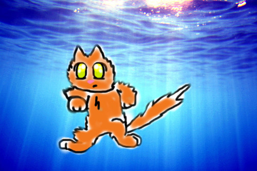 Underwater kitty by iLuv2Draw25