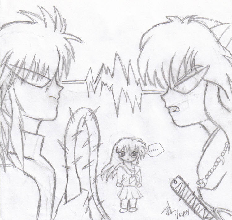 Inu and Kurama fighting! by iNuLuVeR89