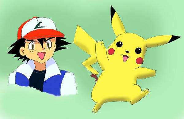 Ash and Pikachu (dedicated to Noface) by i_luv_jin