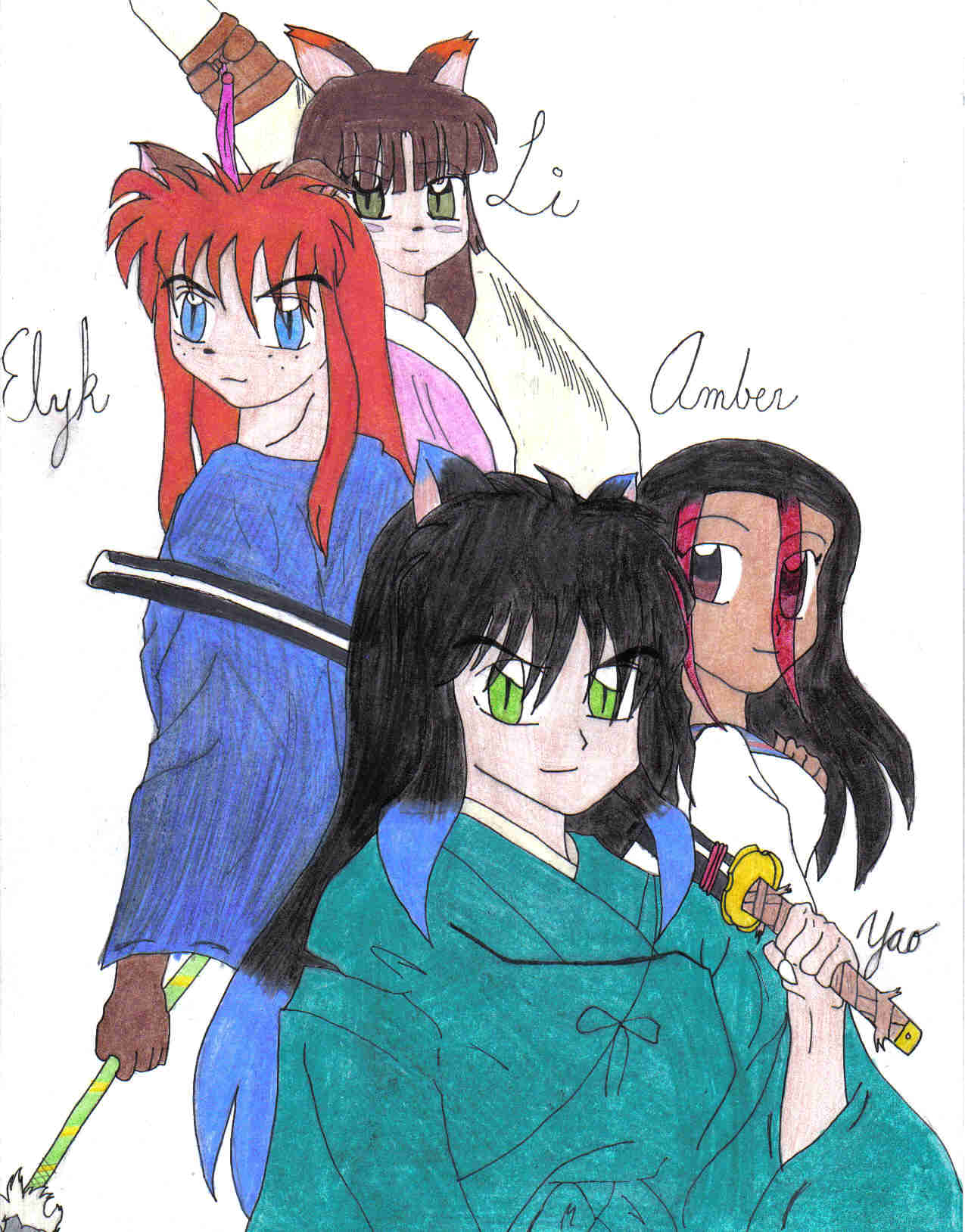 Li, Amber, Elyk, and Yao by iamkagome93