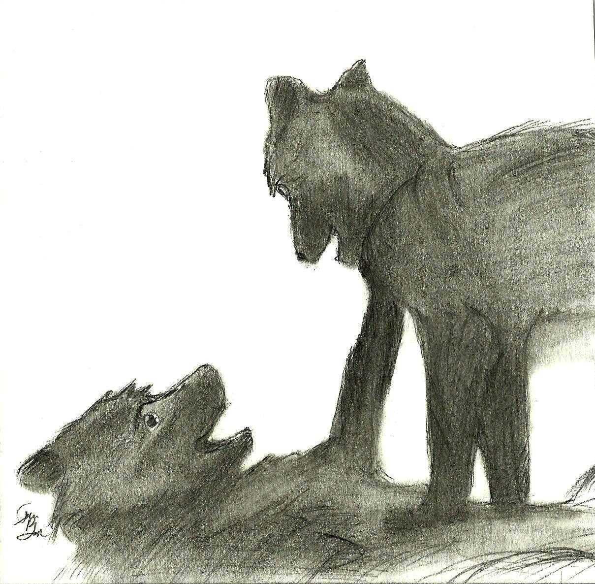 Two Wolves Playing by ibain93