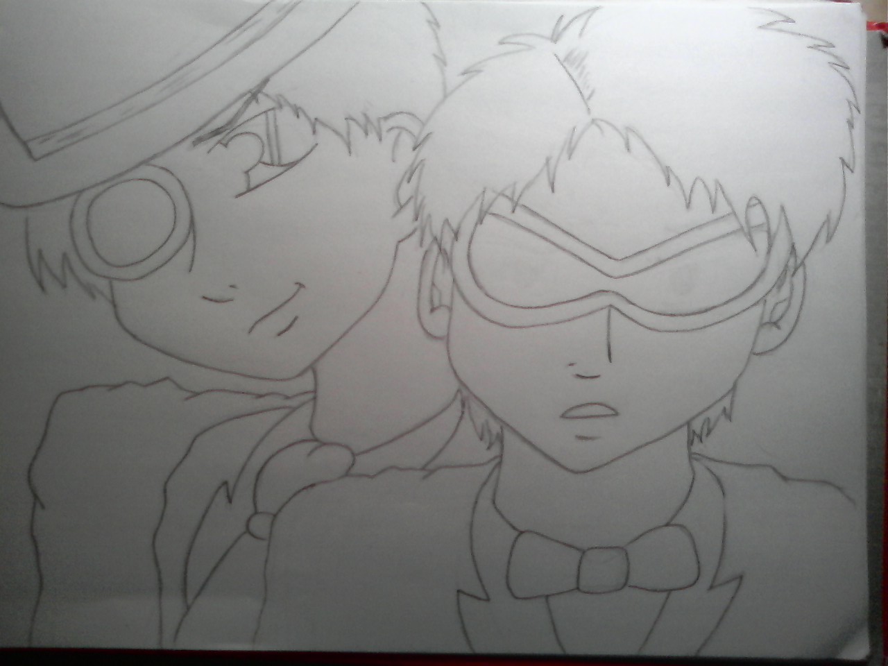 Kaito Kid & Tuxedo Mask  - request for NPG (unfinished) by idoodle