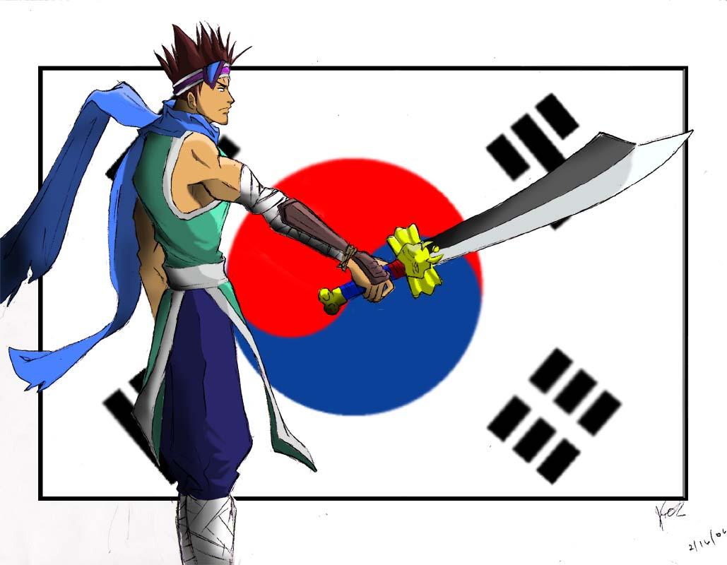 Hwang and the Korean Flag by ihatecollege