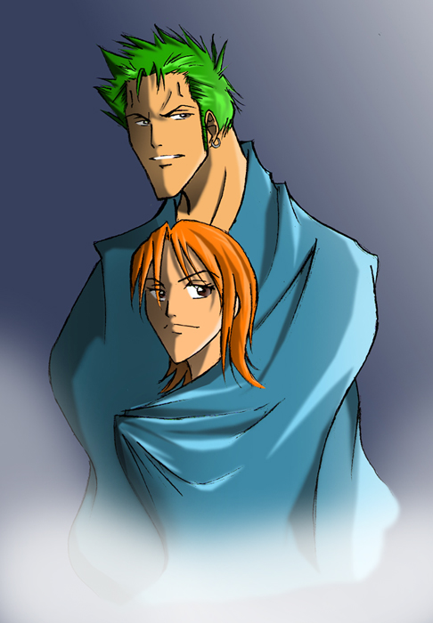 In the cold - Zoro, Nami by ihatecollege