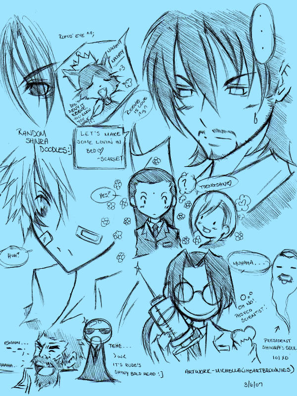 FFVII: Shinra Doodles by iheartbrownies