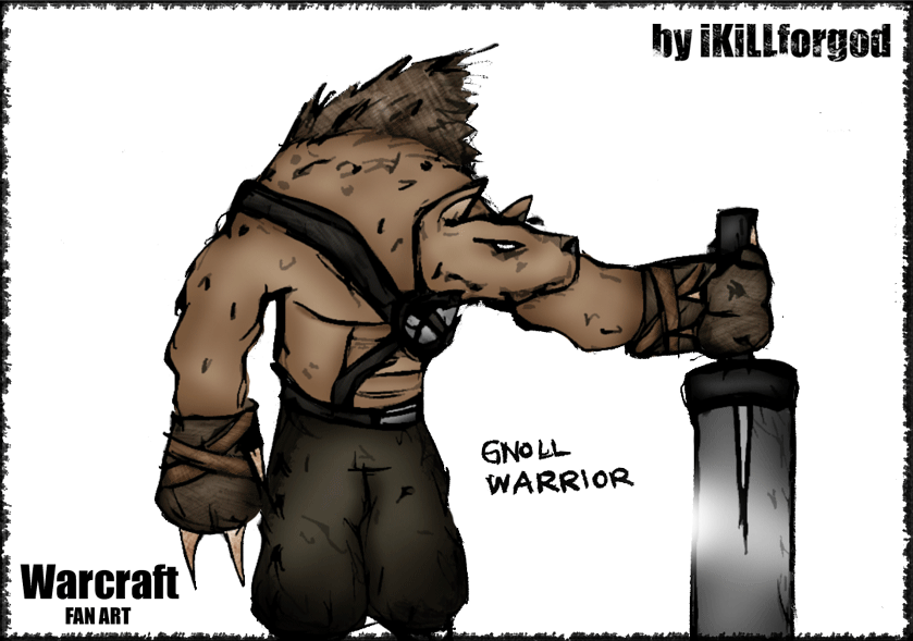 Gnoll Warrior COLORED by ikillforgod