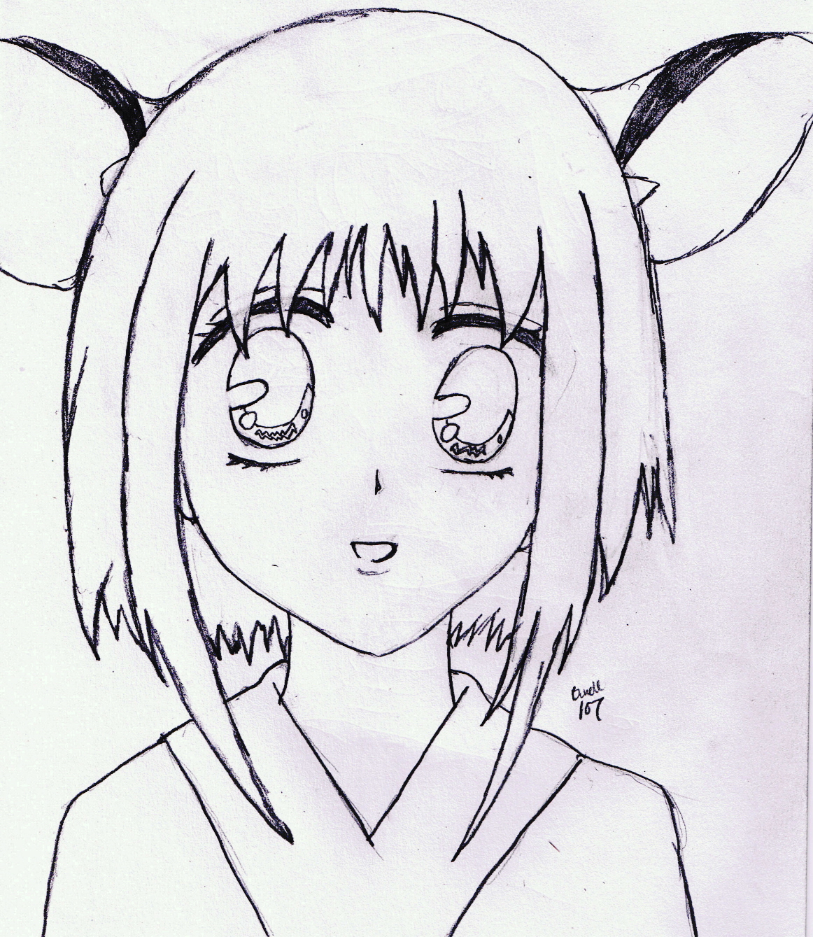 Kisa(uncolored) by iloveanime