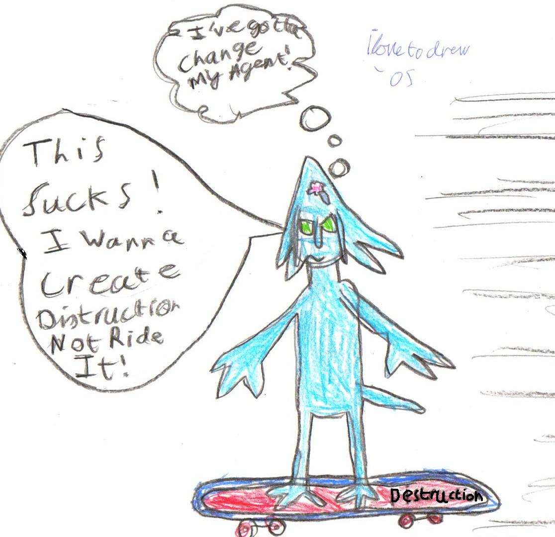 Chaos On A Skateboard - Contest entry for Edge14 by ilovetodraw
