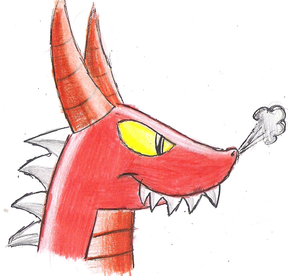 *a cartoony dragon head* by inferno_fox