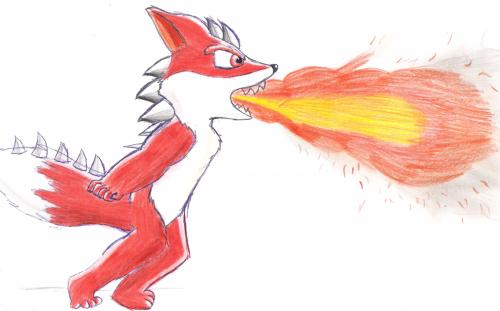 *fire breathing fox!!* by inferno_fox