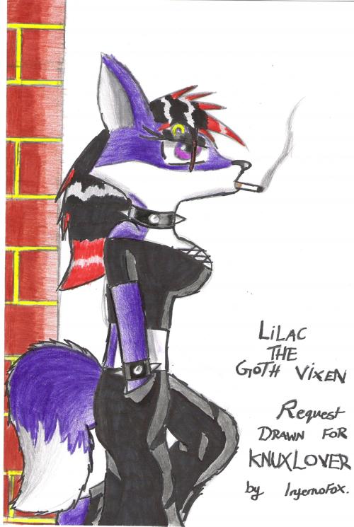 *request*Lilac the gothic vixen by inferno_fox