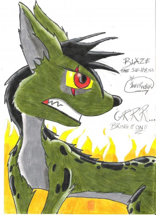 Blaze the she- hyena by inferno_fox