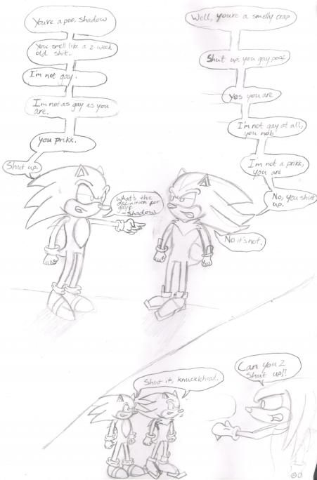 -Sonic and shadow cussing eachother! by inferno_fox