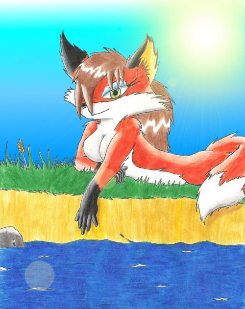By the River by inferno_fox