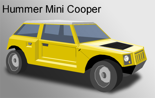 Mini cooper in Hummer Bodykit by infurno