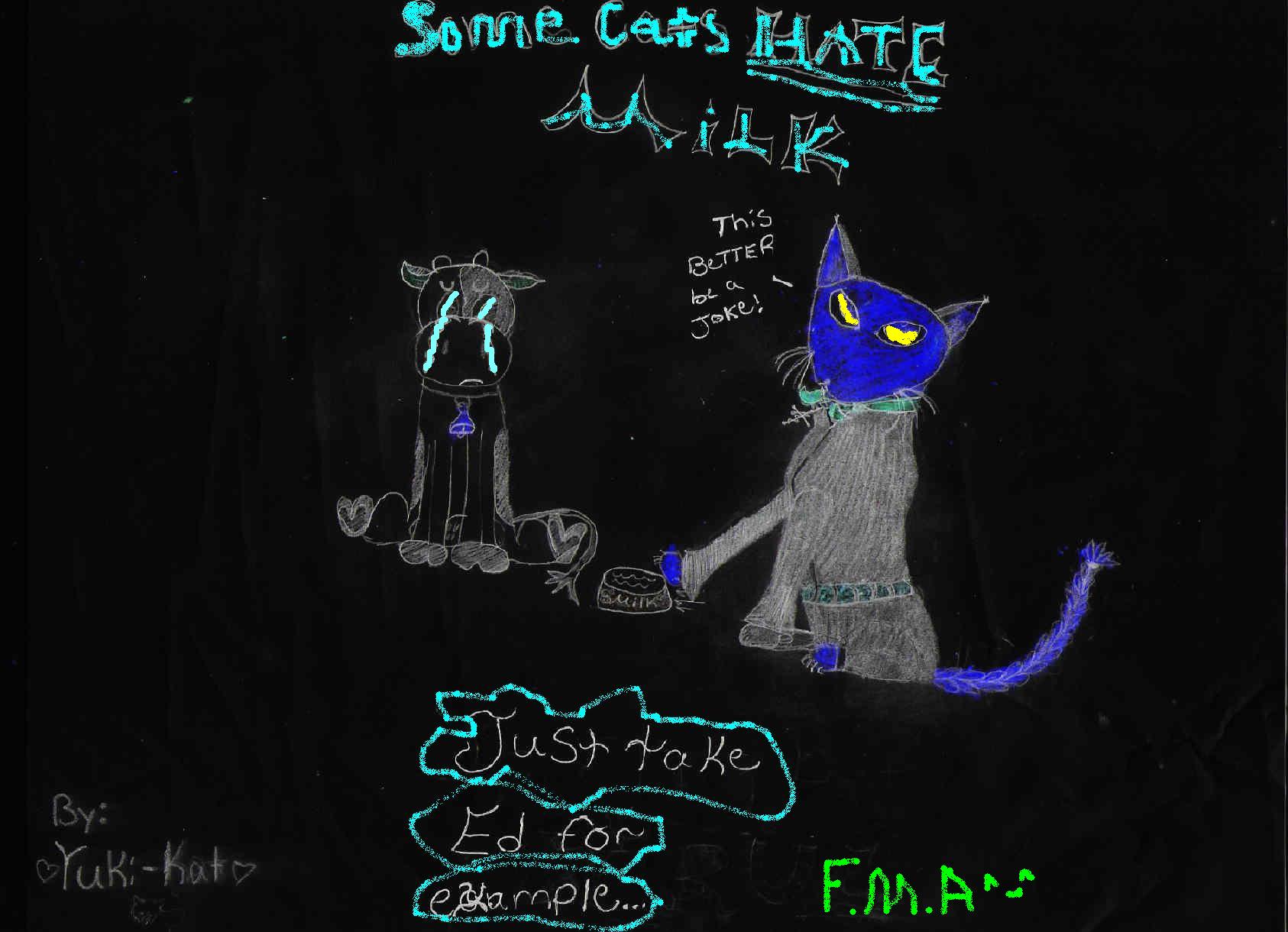 Ed's hatred of milk (AS A CAT!!) by inordanary-FMA-fan