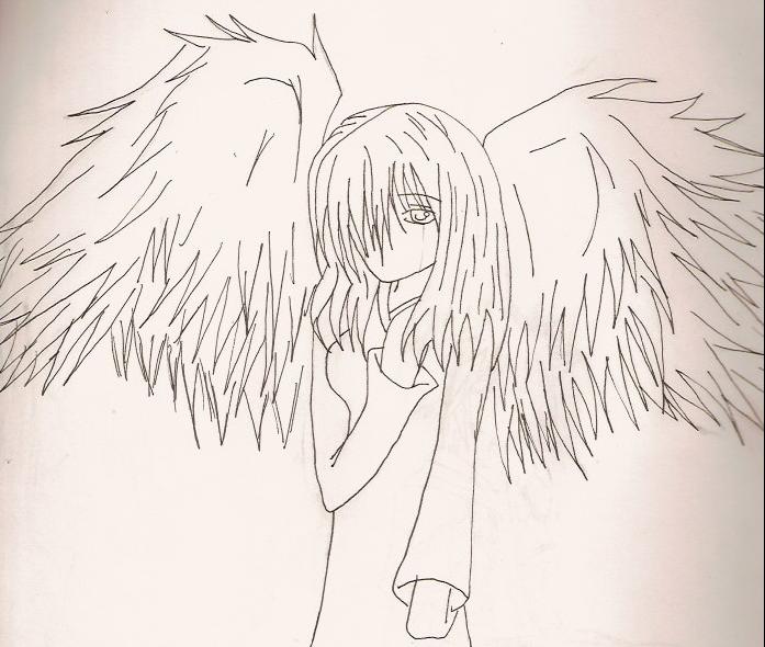 sad angel by inuyashaandsora