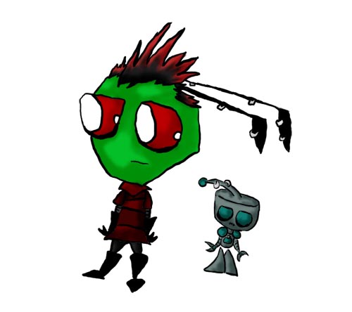Gothic Zim and Gir request by invader_mez