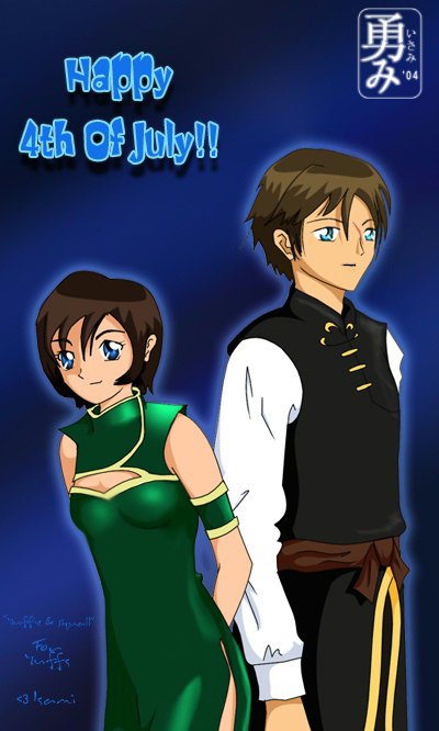 4th of July Fun: Squall & Yuffie by isami