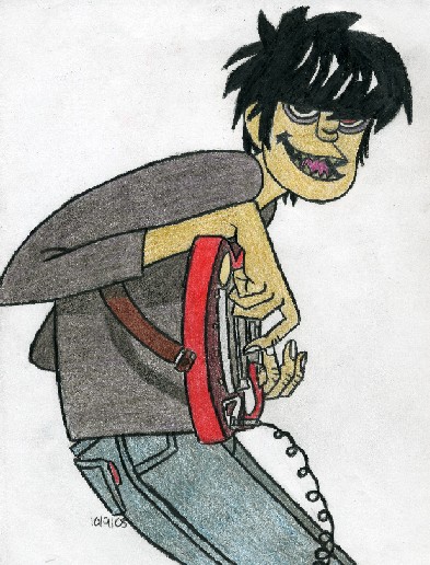 Murdoc playing bass by its_dare2005